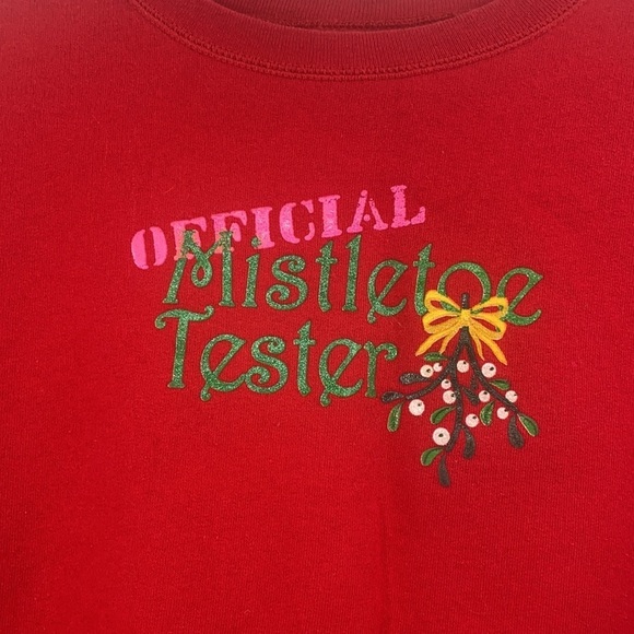 Official mistletoe tester ugly Christmas sweater size large vintage - Picture 3 of 5